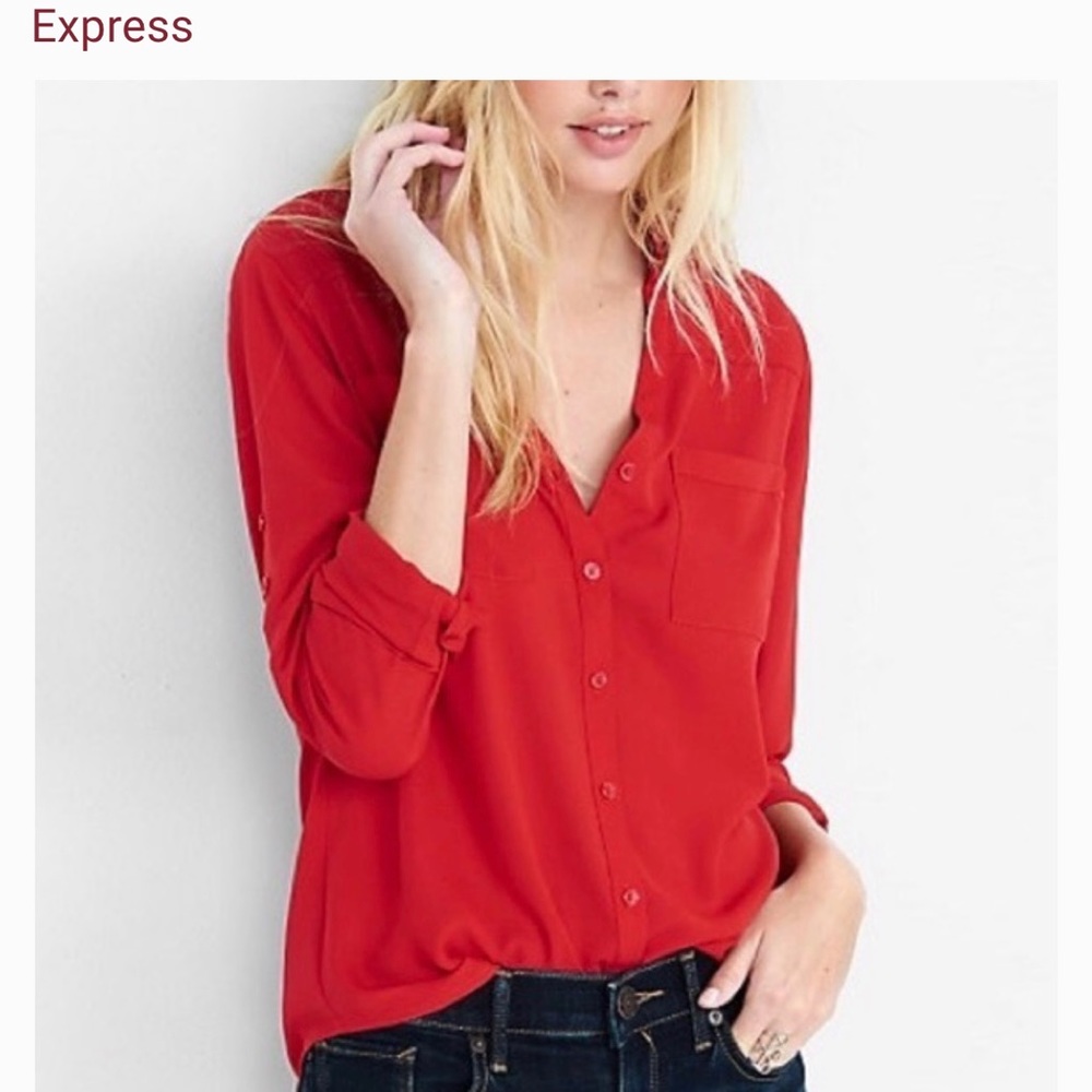 Express red portofino blouse.